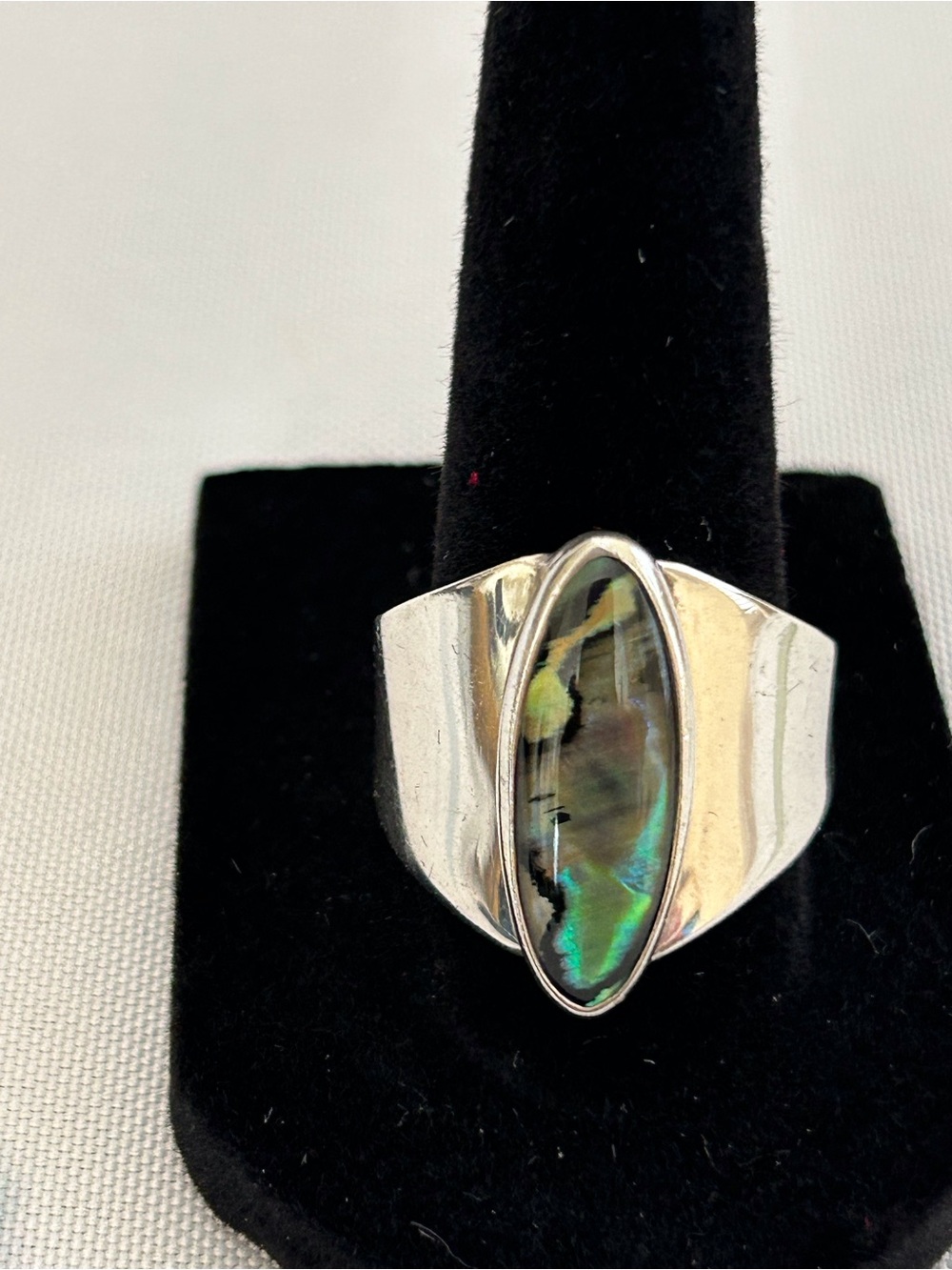 Marquise Abalone Inlay Sterling Silver Ring